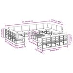 vidaXL Ensemble de canapé de jardin avec coussin 14 Pièces Noir Aluminium