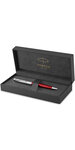 Parker sonnet essentiel stylo bille  rouge  recharge noire pointe moyenne  coffret cadeau