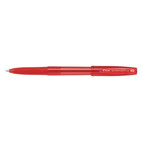 Stylo bille super grip g à capuchon pte moyenne rouge x 12 pilot