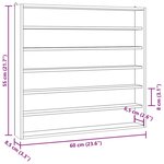 vidaXL Vitrine de collection en bois avec 6 étagères 60x8 5x55 cm