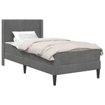 vidaXL Cadre de lit avec matelas Gris foncé 90 x 190 cm Velours