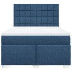 vidaXL Sommier à lattes de lit avec matelas Bleu 140x190 cm Tissu