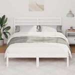 vidaXL Cadre de lit avec tête de lit Blanc 120 x 190 cm Pin massif
