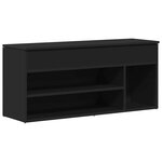 vidaXL Banc à chaussures noir 102x30 5x45 cm bois d'ingénierie
