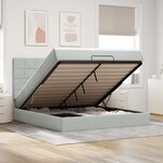 VidaXL Cadre de lit ottoman et matelas gris clair 180x200cm velours