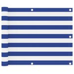 vidaXL Écran de balcon Blanc et bleu 75x400 cm Tissu Oxford