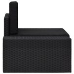 vidaXL Canapé d'angle sectionnel accoudoir droit Résine tressée Noir