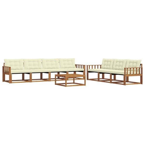 vidaXL Ensemble de canapés d'extérieur 8 Pièces Naturel et Crème