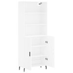 vidaXL Buffet haut Blanc 69 5x34x180 cm Bois d'ingénierie