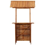 vidaXL Table de bar d'extérieur avec toit 113x106x217 cm Bois d'acacia