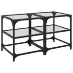 vidaXL Tables basses avec dessus en verre transparent 2 Pièces acier