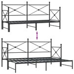 vidaXL Lit de jour avec gigogne sans matelas noir 75x190 cm