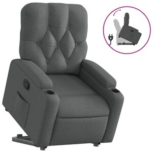 vidaXL Fauteuil inclinable Gris foncé Tissu