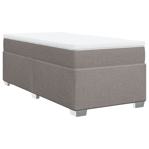 vidaXL Sommier à lattes de lit avec matelas Taupe 90x190 cm Tissu