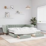 vidaXL Lit de jour avec gigogne et tiroirs sans matelas 100x200 cm