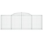 vidaXL Paniers à gabions arqués 3 Pièces 300x50x100/120 cm fer galvanisé
