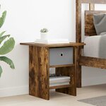 vidaXL Table de chevet Chêne fumé 41 x 40 x 45 cm Bois d'ingénierie
