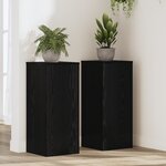 vidaXL Supports de plantes 2 Pièces Chêne noir 30x30x70 cm Bois reconstitué