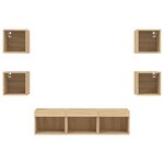 vidaXL Unités murales TV avec LED 7 Pièces chêne sonoma bois d'ingénierie