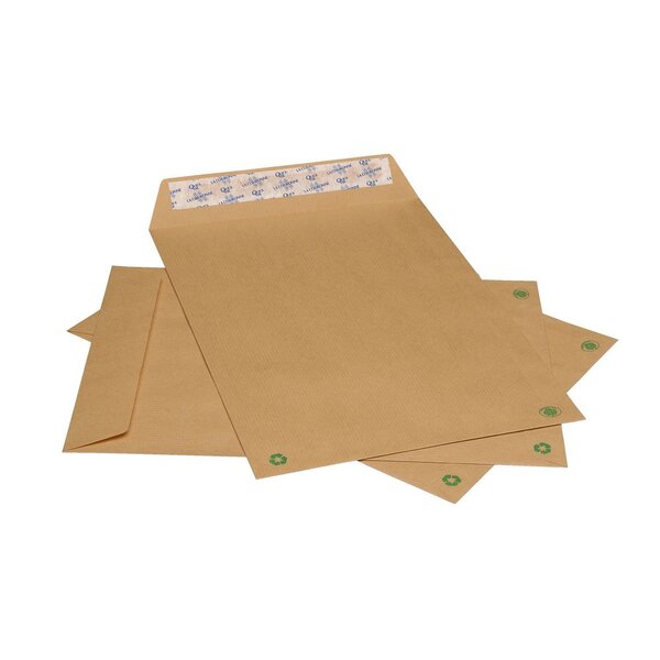 Enveloppe kraft, format international c4, 229 x 324 mm, avec fenêtre, 90 g/m² fermeture autocollante avec bande protectrice, kraft blond (paquet 250 unités)
