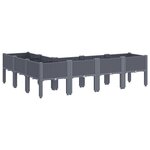 vidaXL Jardinière avec pieds gris 160x120x42 cm PP