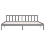 vidaXL Cadre de lit sans matelas gris bois massif 200x200 cm