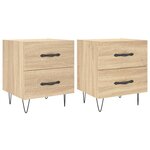vidaXL Tables de chevet 2 Pièces chêne sonoma 40x35x47 5 cm