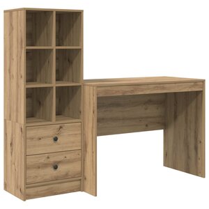 vidaXL Bureau avec tiroir 2 Pièces Chêne artisanal