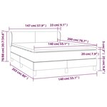 vidaXL Sommier à lattes de lit avec matelas Crème 140x200 cm Tissu