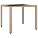 vidaXL Ensemble à manger de jardin et coussins 3 Pièces Beige poly rotin