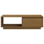 vidaXL Table basse marron miel 110x50x33 5 cm bois de pin massif
