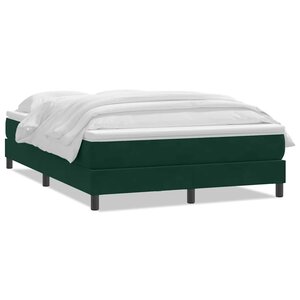vidaXL Sommier à lattes de lit et matelas vert foncé 160x220cm velours