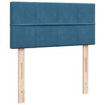 vidaXL Sommier à lattes de lit avec matelas bleu 80x200 cm velours