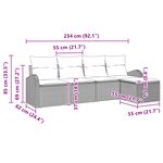 vidaXL Ensemble de canapé de jardin 5 pièces avec coussins gris en poly rattan