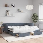 vidaXL Lit de jour avec gigogne et tiroirs sans matelas 90x200 cm