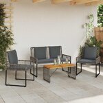 vidaXL Ensemble de meubles d'extérieur avec coussin acier