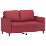 vidaXL Canapé à 2 places Rouge bordeaux 120 cm Similicuir