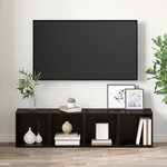 vidaXL Meuble TV 2 Pièces Noir 37 x 35 x 37 cm Bois d'ingénierie