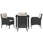 vidaXL Ensemble de salle à manger pour jardin 5 Pièces Noir Poly rotin