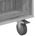 vidaXL Table d'appoint avec roues Gris Sonoma 90 x 50 x 30 cm