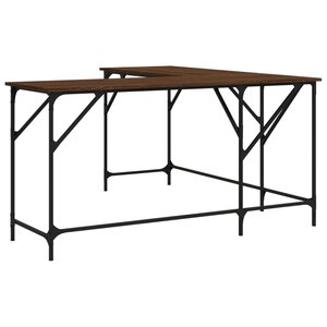 vidaXL Bureau chêne marron 149x149x75 cm bois d'ingénierie