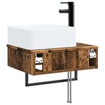 vidaXL Basin de lavage mural Bois ancien 50 x 41 x 39 cm