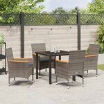 vidaXL Ensemble de salle à manger pour jardin 5 Pièces Gris Poly rotin