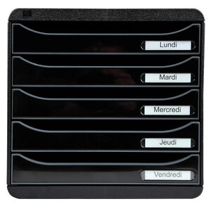 Module De Classement Big Box Plus 5 Tiroirs Glossy - Noir Brillant - Exacompta