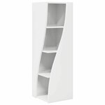 vidaXL Meuble d'angle Blanc brillant 32x32x102cm Bois d'ingénierie