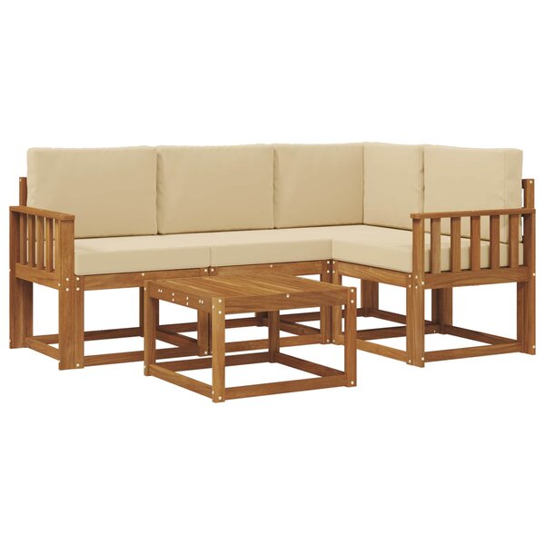 vidaXL Ensemble de canapés d'extérieur 5 pc Naturel et Beige