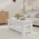 vidaXL Table basse Blanc brillant 102x55x42 cm Aggloméré