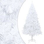 vidaXL Arbre de Noël artificiel pré-éclairé et boules blanc 180 cm PVC
