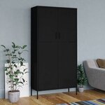 vidaXL Garde-robe Noir 90x50x180 cm Acier