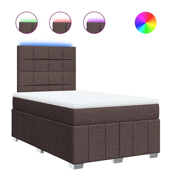 vidaXL Sommier à lattes de lit et matelas marron foncé 120x190cm tissu